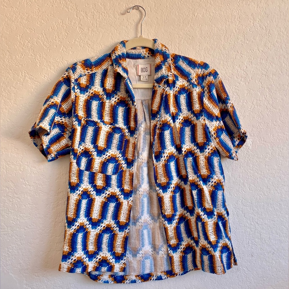 Bdg Multicolor Geometric Button Down Shirt - image 1